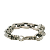 Jai by John Hardy 924 Sterling Silver Forget Me Not Wide Link Chain Bracelet 8.5"