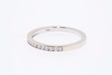 Blue Nile Diamond Line Channel Anniversary Band 18K 750 White Gold Ring Sz 7 3/4