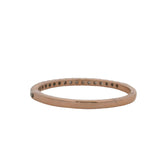 Solid 10kt Rose Gold and Diamond Thin 1.6mm Half-Eternity Band Ring Size 7