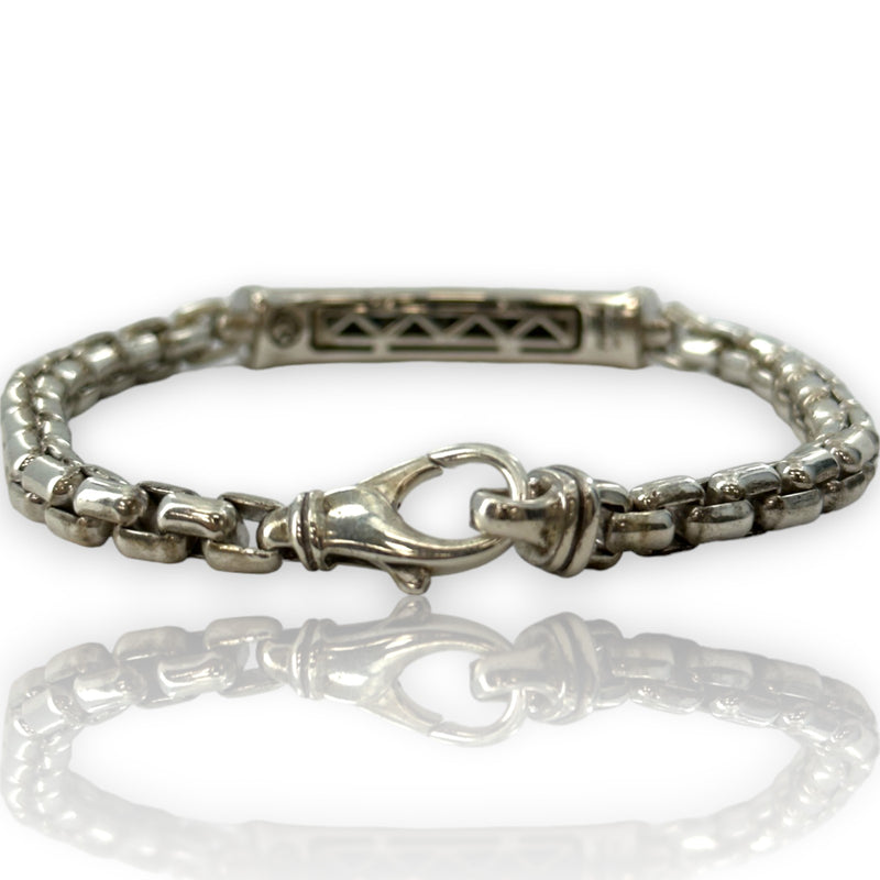 EFFY Jewelry 925 Sterling Silver and 14kt Yellow Gold Bar Bracelet with Black Spinels