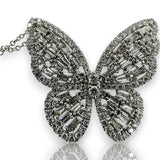 EFFY Nature Collection Solid 14kt White Gold and 1.88ctw Diamond Butterfly Pendant with Matching 16"-18" Adjustable 14kt Chain