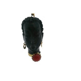 Vintage Corletto Italian 18kt Yellow Gold Wooden Blackamoor Head Pendant with Coral Necklace