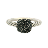 Retired David Yurman 925 Sterling Silver Black Diamond Cluster Cable Ring Size 6