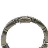 Garrard Italian Solid 18kt White Gold and 0.35ctw Diamond Cross Eternity Band Ring Size 5