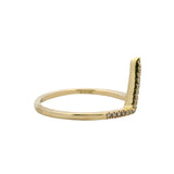 Solid 14kt Yellow Gold and 0.10ctw Diamond V Shaped Arrow Ring Size 7