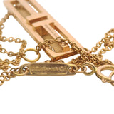 Tiffany & Co Solid 18kt Rose Gold T Two Open Horizontal Bar Diamond 18" Necklace Made in Italy