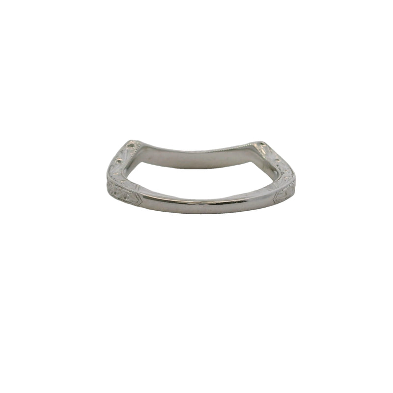 Neil Lane 14kt White Gold And Diamond Crown Wraparound Milgrain Wedding Band Ring Size 5