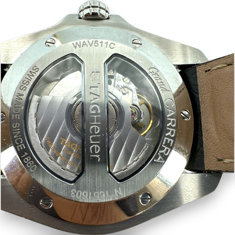 Tag Heuer Grand Carrera WAV511C.FC6224 40mm Steel Leather Watch