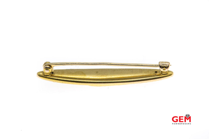Art Nouveau Solid 14k 585 Yellow Gold Lapel Pin Brooch Siren Flower Motif Antique