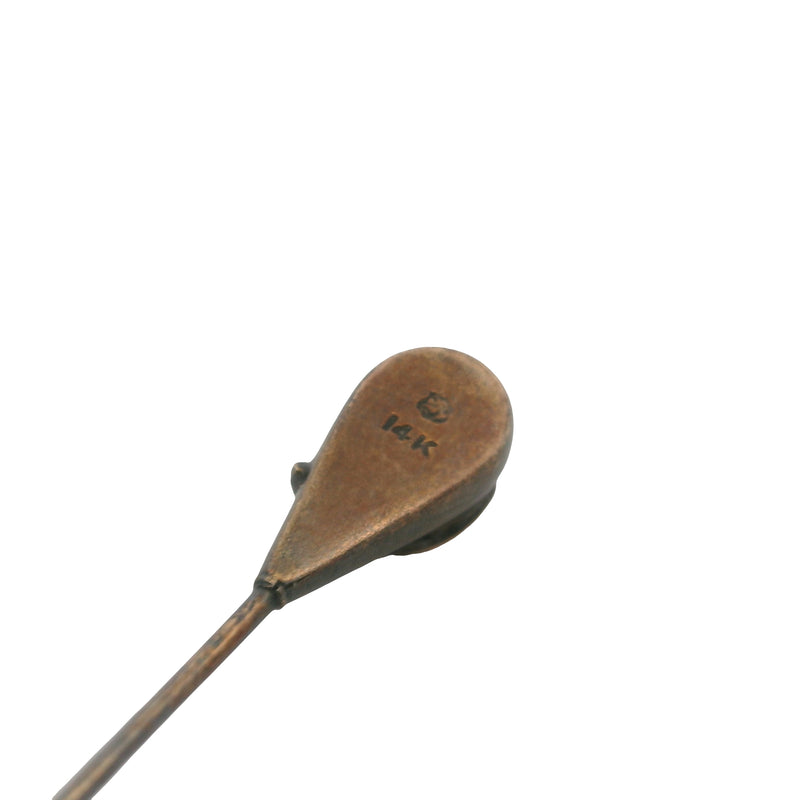 Antique 14kt Yellow Gold and Freshwater Seed Pearl 2.8" Stick Pin