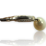 Gabriel & Co Solid 14kt White Gold South Sea Pearl Drop Diamond Huggie Earrings