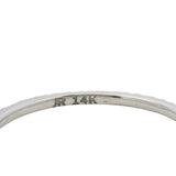Solid 14kt White Gold and Diamond Dainty Thin Eternity Band Stackable Ring Size 5.75