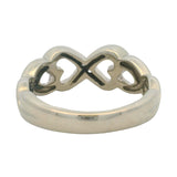 Retired Tiffany & Co Paloma Picasso Solid 18kt White Gold and Diamond Heart Infinity Ring Size 6