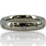Benchmark Signed Solid Platinum Eternity Burnished Diamond 4mm Band Stackable Ring Size 8