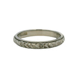 Antique 1929 18kt White Gold Intricate Floral Milgrain Wedding Band Size 6.25