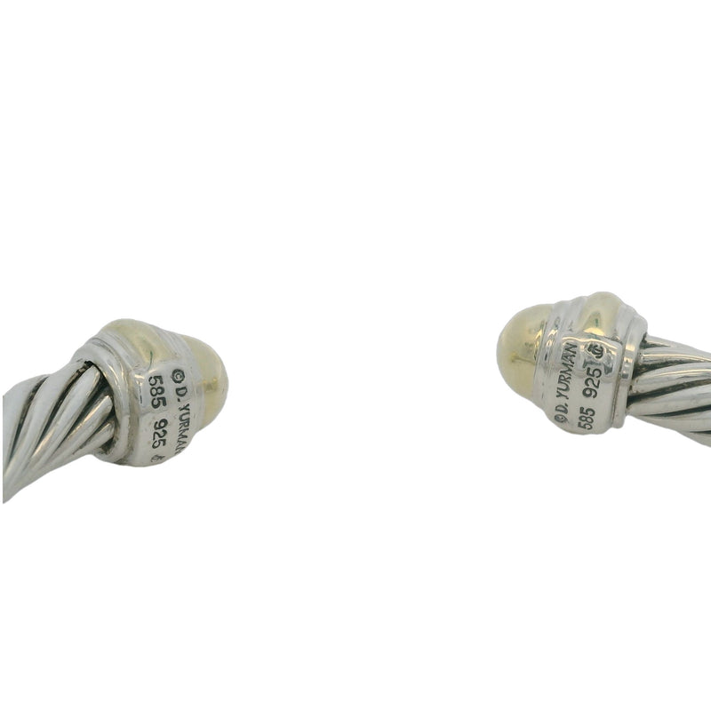 David Yurman Classic Cable Cuff Bracelet in 925 Sterling Silver and 14kt Yellow Gold