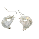 Seman's 925 Sterling Silver Eye of Ra/Horus Large Drop Hook Earrings