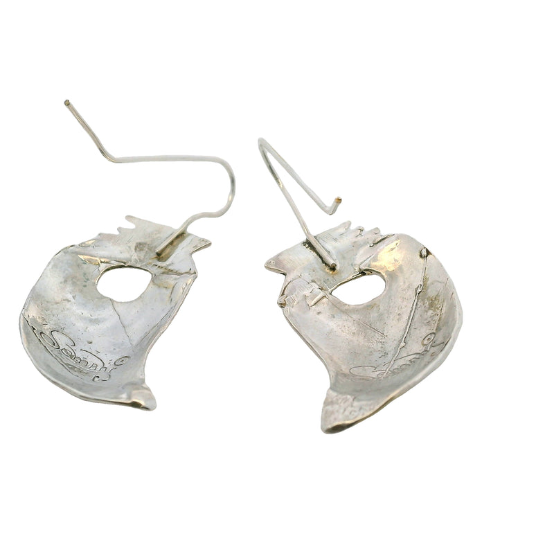 Seman's 925 Sterling Silver Eye of Ra/Horus Large Drop Hook Earrings