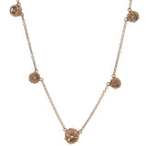 BH Solid 14kt Rose Gold 1.16ctw Diamond Multi Cluster 5 Station 18" Necklace