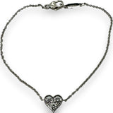 Tiffany & Co 2015 Discontinued 950 Platinum and Diamond Heart Dainty Station Bracelet