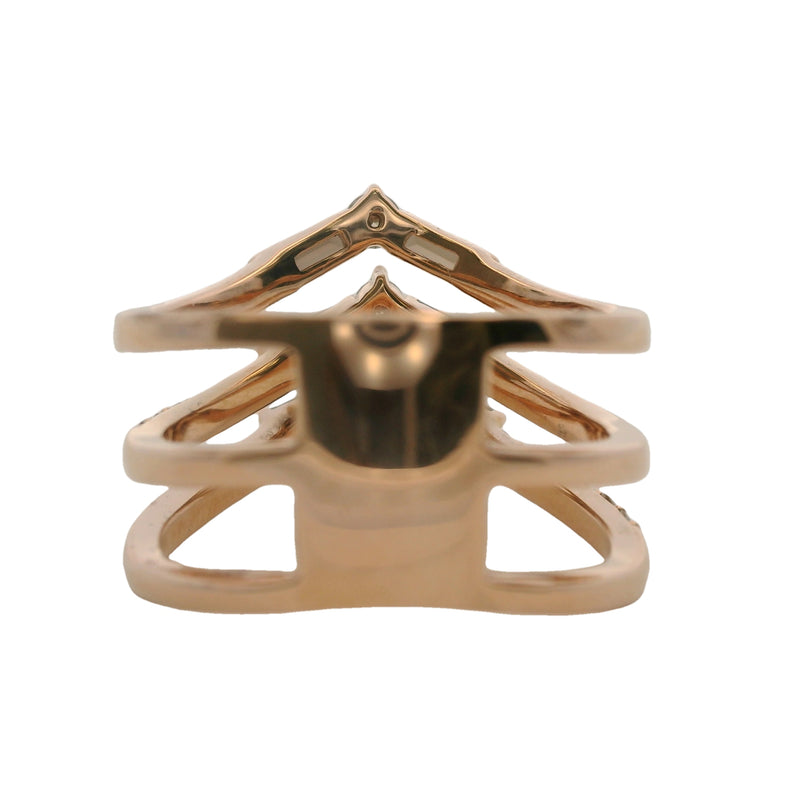 Le Vian 14kt Rose Gold "Chocolate" Smoky Quartz and Diamond 3-Band Stacked Ring Size 7