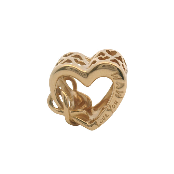 Pandora Rare Solid 14kt Yellow Gold and CZ All Wrapped Up Gift Present Slider Bead Charm