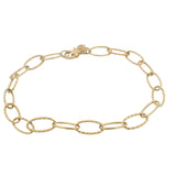 David Yurman Solid 18kt Yellow Gold Oval Twisted Link 7.5" Chain Bracelet