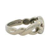 Retired Tiffany & Co Paloma Picasso Solid 18kt White Gold and Diamond Heart Infinity Ring Size 6