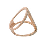 EFFY Solid 14kt Rose Gold and Diamond Cocktail Long Cage Ring Size 7