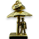 Vintage 1930-50s Walter Lampl rotating "STOP GO" Umbrella Policeman Traffic Charm Pendant