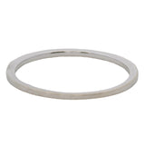 Solid 14kt White Gold and Diamond 1.3mm Stackable Wedding Band Ring Size 7.75