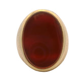 Vintage Mid-Century Solid 14kt Yellow Gold Large Carnelian Signet Ring Size 12