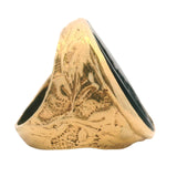 Antique Solid 14kt Yellow Gold Black Carved Wedgewood Intaglio Ring Size 6
