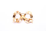 Antique Ribbon Flowing Wavy Gift Bow Lapel Pin Solid 10K 417 Rose Gold Brooch