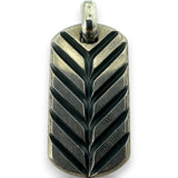David Yurman 925 Sterling Silver and 18kt Gold Reversible Chevron Dog Tag Pendant Charm