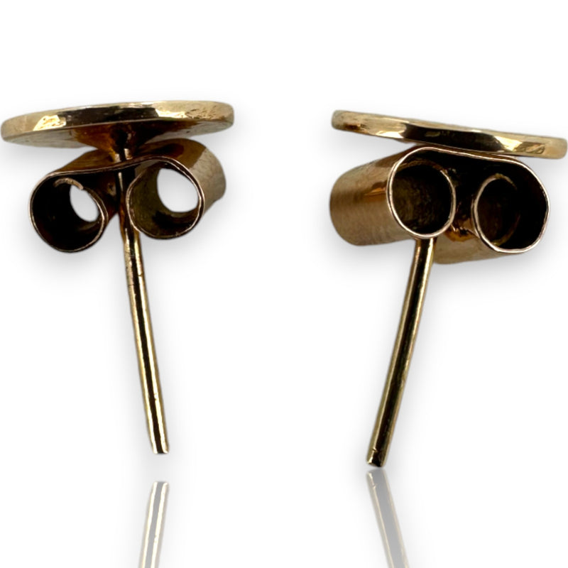 Solid 10kt Rose Gold Flat 8.8mm Disc Studs