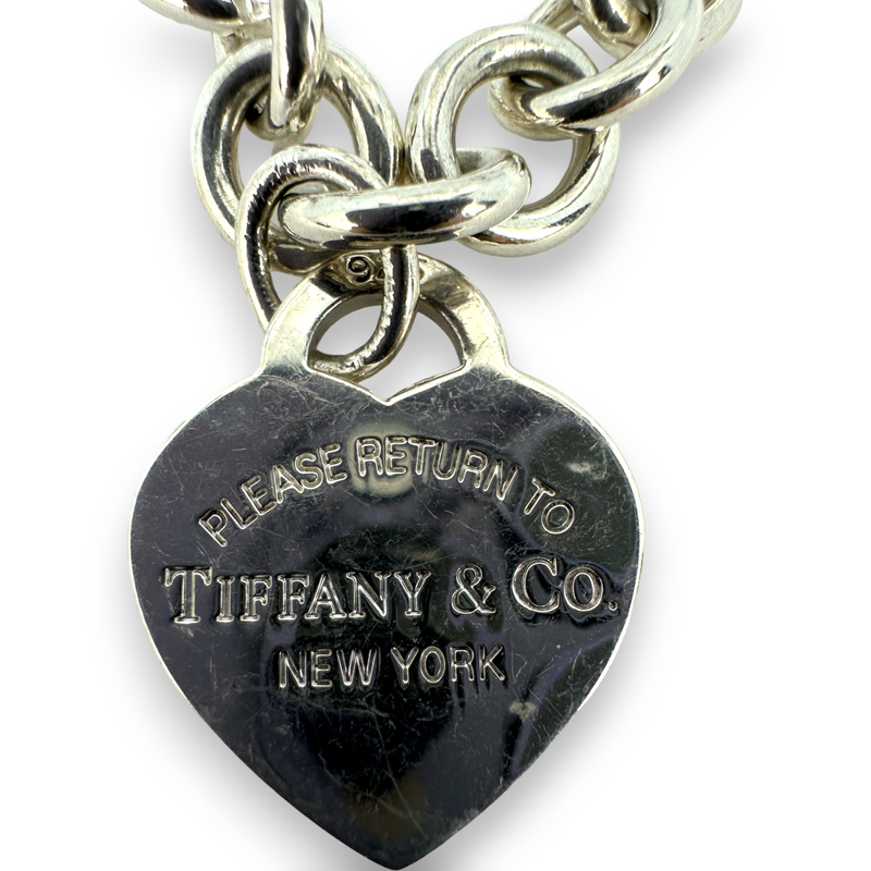 Tiffany & Co Please Return To Heart Charm Pendant 15" Necklace 925 Sterling Silver