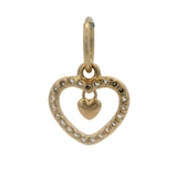 Pandora Solid 14kt Yellow Gold and Cubic Zirconia Double Heart Dangle Charm