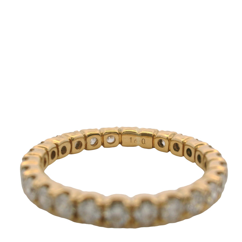 Solid 18kt 750 Yellow Gold and 1ctw Round Diamond Eternity Band Ring Size 5.75