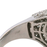 Vintage 18kt White Gold Large 5.25ctw Diamond Pave Cluster Dome Ring Size 6.5