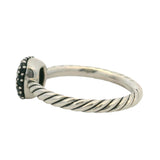 Retired David Yurman 925 Sterling Silver Black Diamond Cluster Cable Ring Size 6