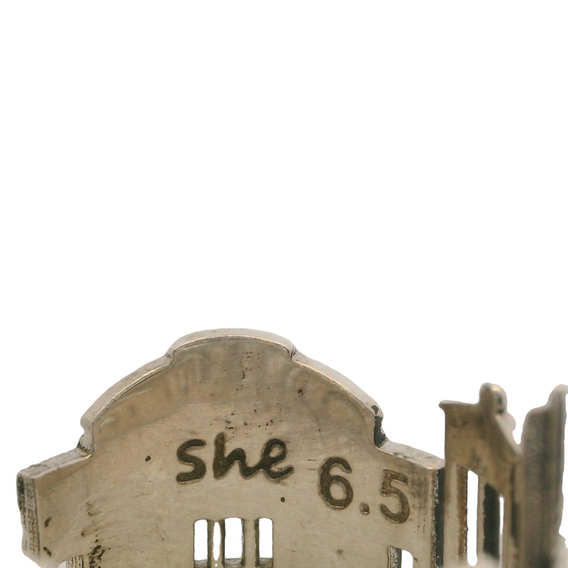 Anillo gótico de paisaje urbano de Edimburgo en plata de ley 925 de Shekht, talla 6,5