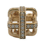 Pandora Retired 14kt Yellow Gold "All Wrapped Up" Gift Box CZ Spacer Bead Charm