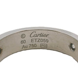 Cartier Solid 18kt White Gold Classic Model 5.5mm Love Ring with 3 Diamonds 0.22ct Size 60 9.25