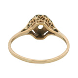 Antique 1910s 14kt Yellow Gold Filigree Old Mine Diamond Solitaire Ring Size 6