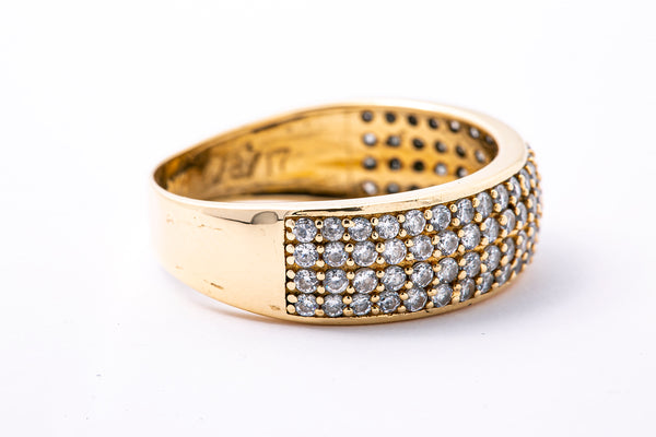 Cubic Zirconia Cluster 7mm Band 14K 585 Yellow Gold CZ Ring Size 10 1/2