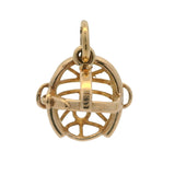 Vintage Solid 14kt Yellow Gold Baseball Catcher's Mask Helmet Dangle Charm