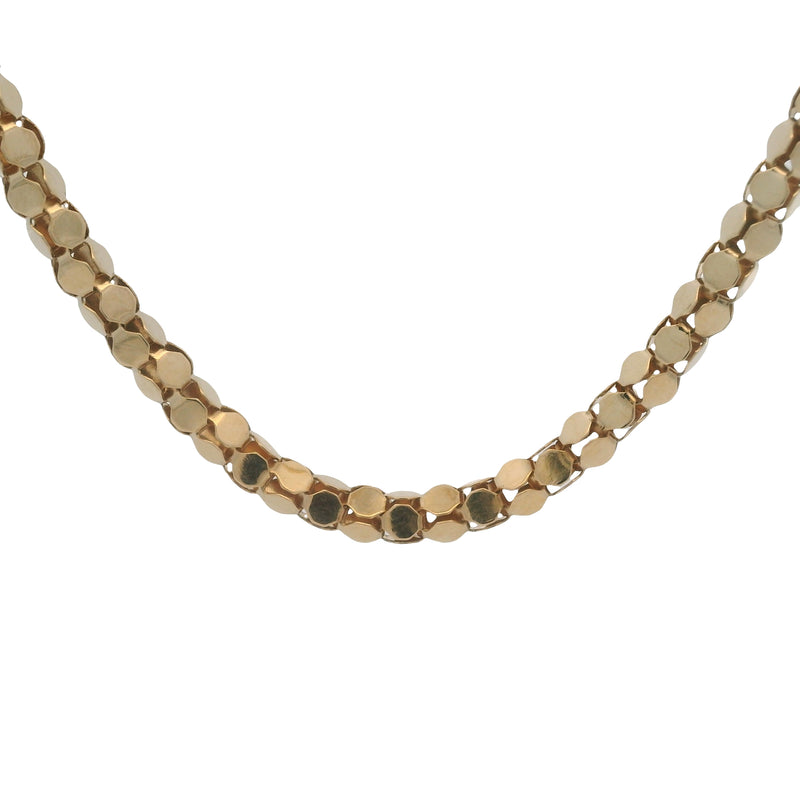 Vintage UnoAerre Italian Solid 18kt Yellow Gold Circle Mesh Link 20" Chain Necklace