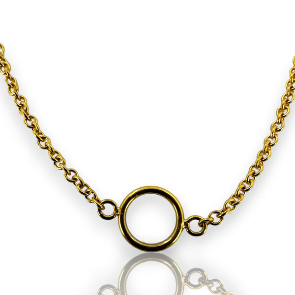 SMC Solid 14kt YG Adjustable 16-18" Chain with Center Jump Ring for Pendants and Charms