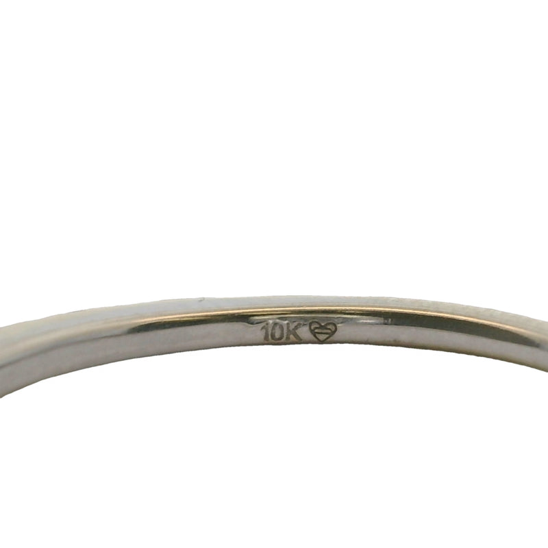 10kt White Gold and Diamond Line Stackable Wedding Band Ring Size 6.5